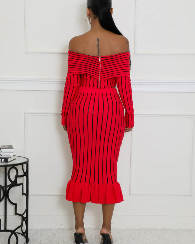Center Stage Ribbed Skirt Set