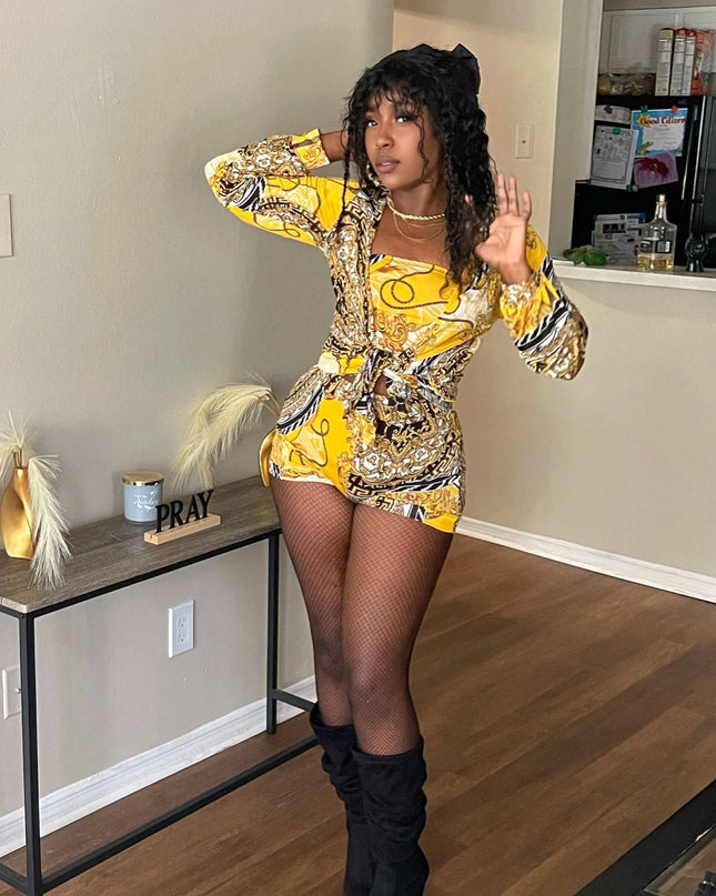 3 piece Golden hour short set