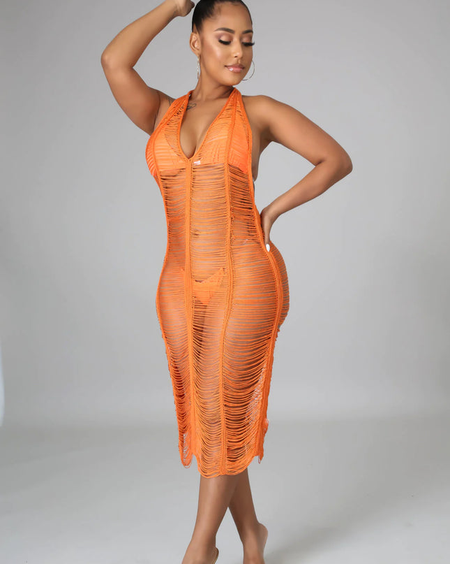 Shimmy Cover Up (Orange )