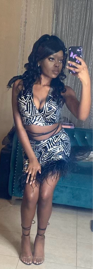 Feather Sequin Skirt Set