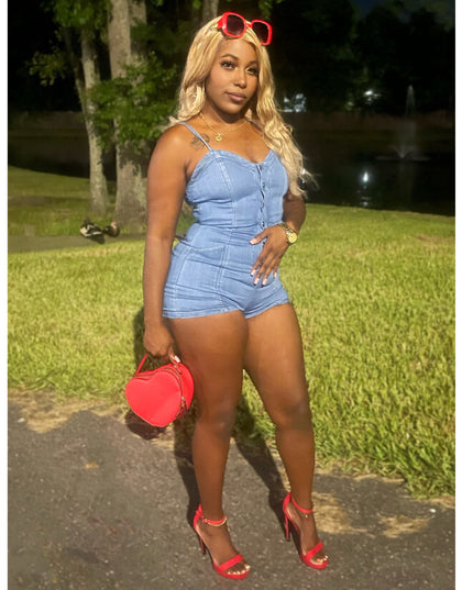 Cheeky Denim Romper