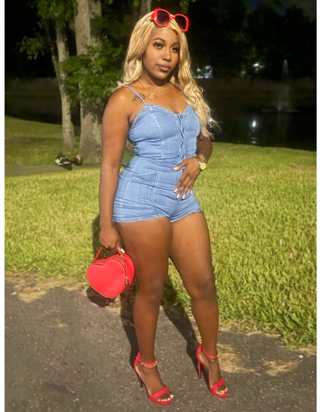 Cheeky Denim Romper