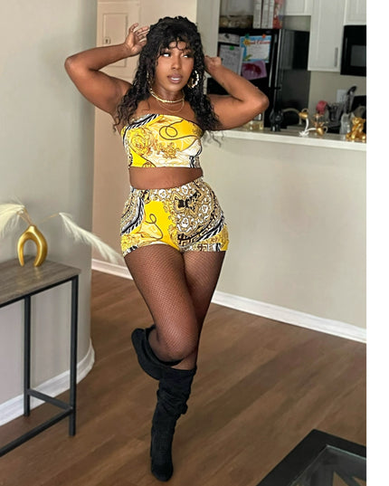 3 piece Golden hour short set