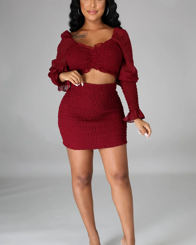 Crimson After Dark Skirt Set