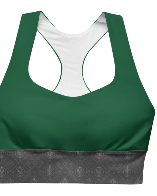 A rich emerald green that embodies confidence, elegance, and bold luxury. This shade highlights warm and neutral skin tones beautifully while adding a modern, high-fashion pop to your athleisure wardrobe. Pair it with matching monogram shorts or leggings for a polished, editorial look.