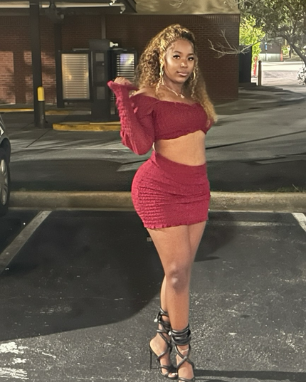 Crimson After Dark Skirt Set