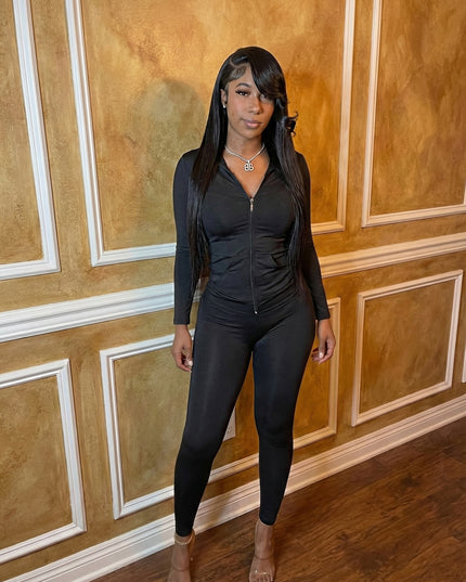 Essential Zip-Up Legging Set (black)
