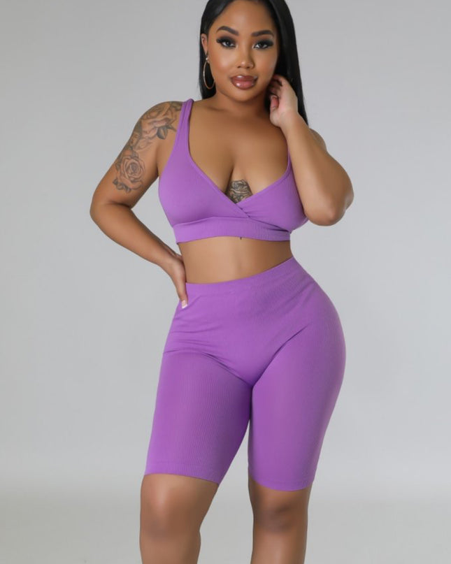 Lavender Haze Biker Short Set