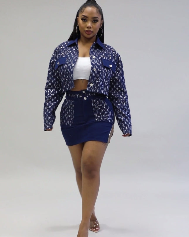 Valencia Denim Skirt Set