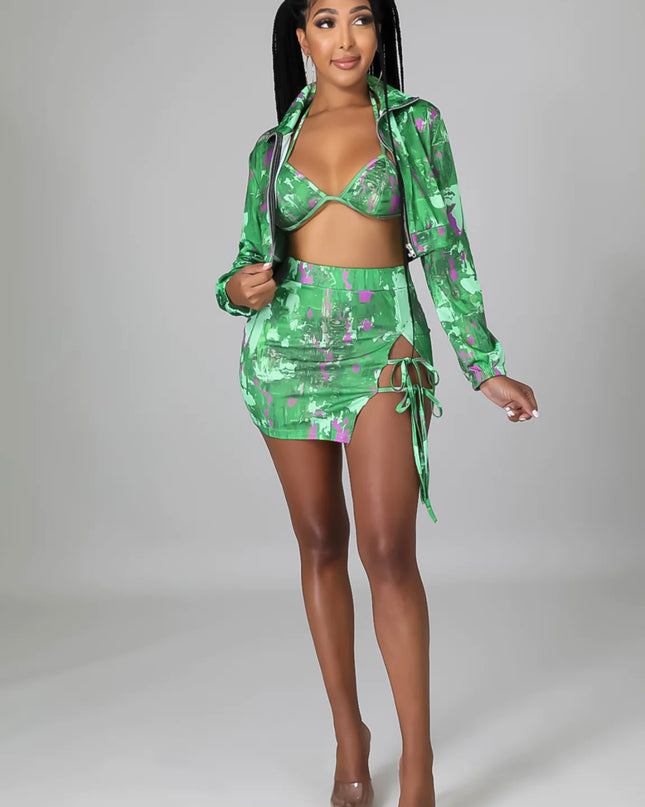 Jaded Skirt Set Green