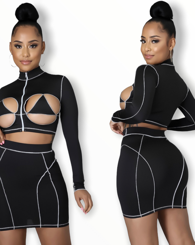 Peek-A-Boo Skirt Set