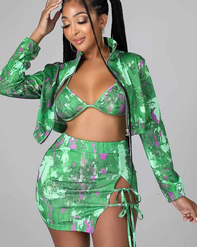 Jaded Skirt Set Green