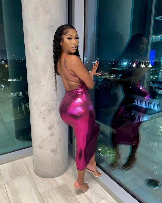 Rose Metallic Dress