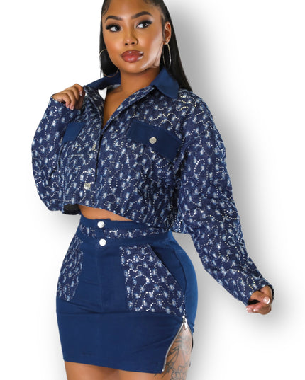 Valencia Denim Skirt Set