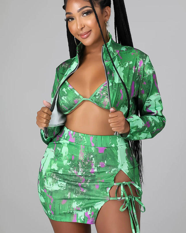 Jaded Skirt Set Green